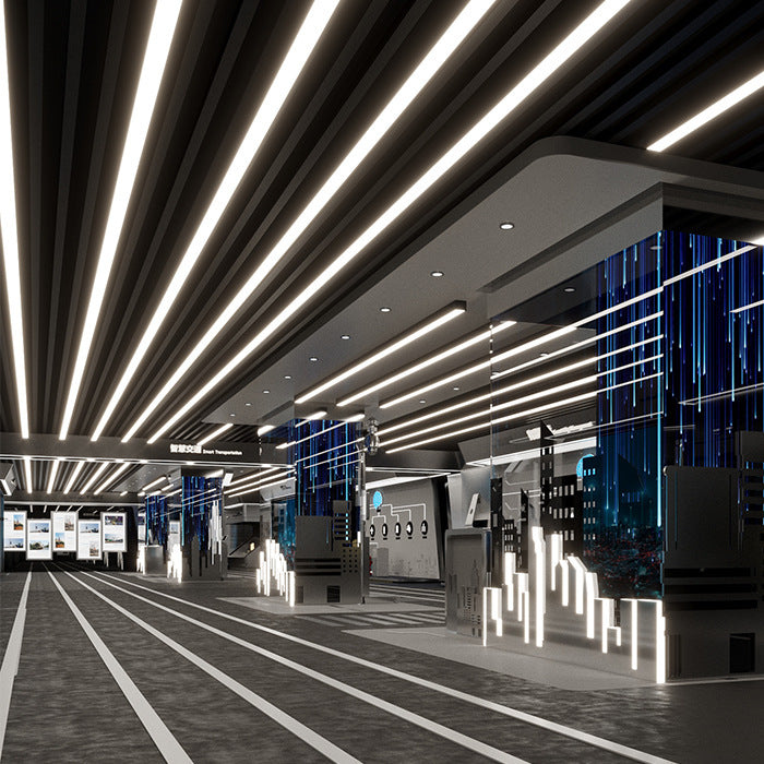 Five-sided led strip light tube, super bright daylight, 1.2m all-in-one bracket, shop office lighting