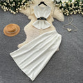 Korean style commute-friendly sleeveless vest a-line skirt two-piece set for women, spring 2026, slim fit, high-waisted outfit