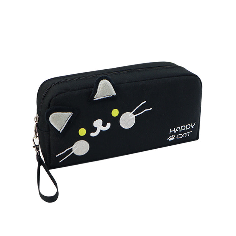 Pencil bag custom primary school students niche pencil case large capacity high value cat stationery bag junior high school girls pencil bag