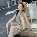 Girls' summer outfit: new  chinese style sleeveless top and wide-leg pants set - trendy two-piece casual set
