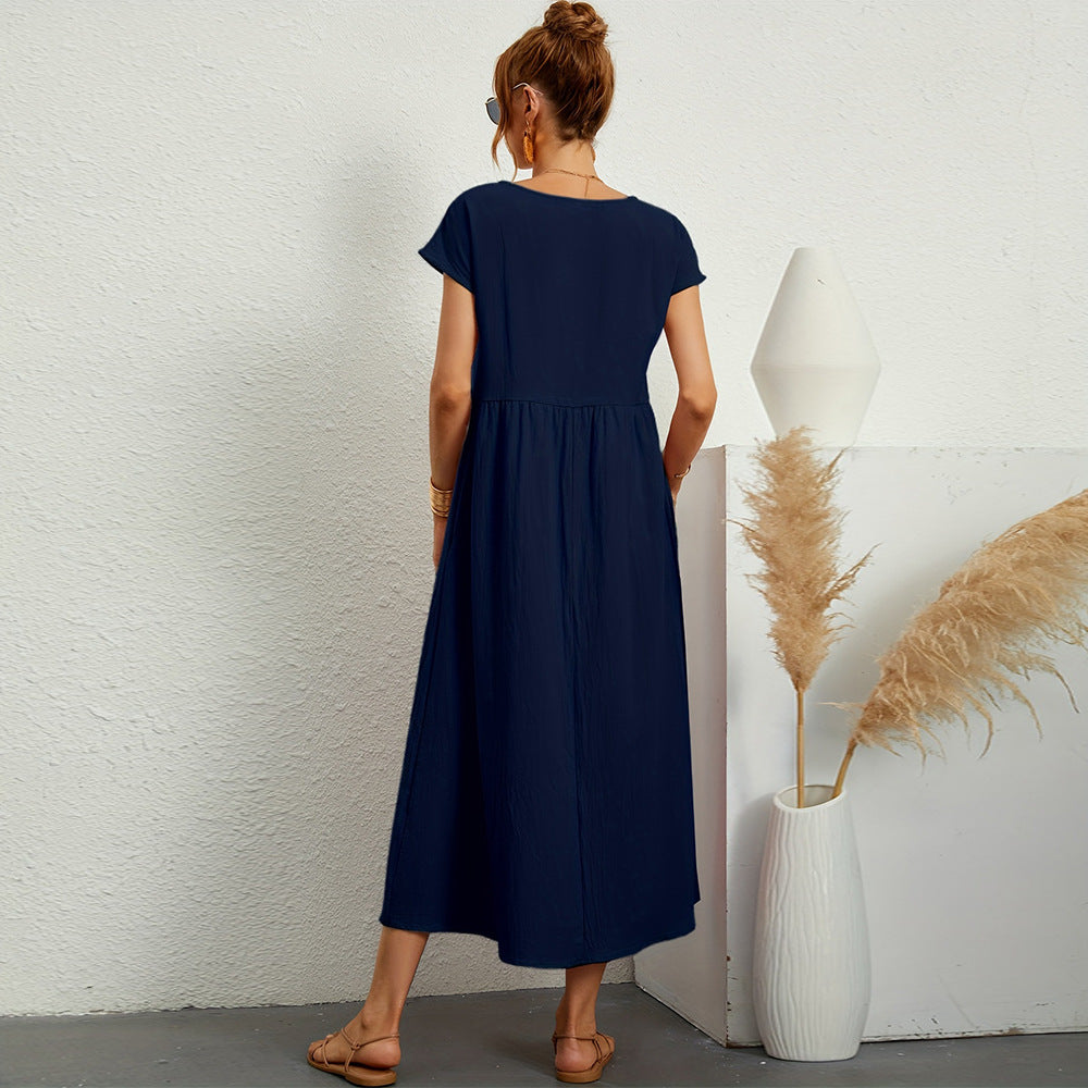 Ins european and american cross-border women's clothing  travel long casual dress  european and american clothing spring