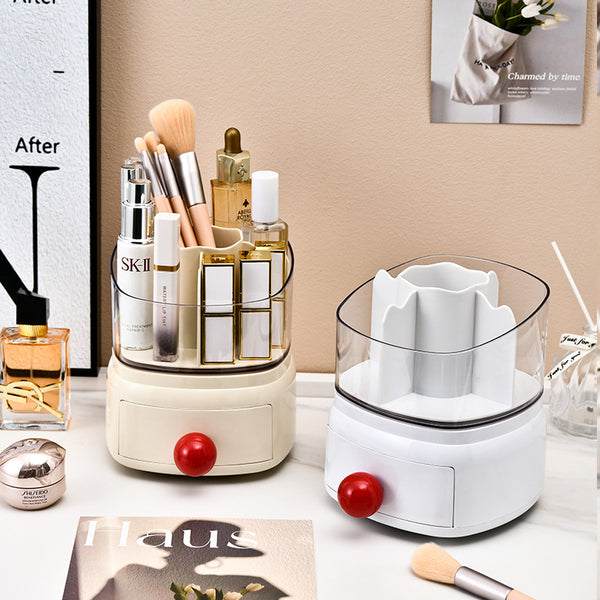 Storage Box Skin Care Finishing Table Finishing Box Dresser Storage Bucket Cosmetics Brush Plastic Rotating Shelf