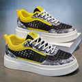 Men's summer breathable woven mesh versatile athletic casual trendy shoes - men's anti-slip thick-soled height-increasing white sneakers