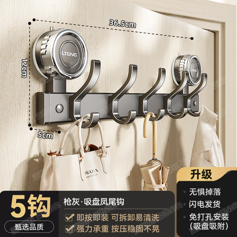 Strong suction cup, hanging hanger behind the door, hook, household non-punching wall rack, entering the door and porch, clothes storage rack