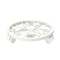 Metal movable flower pot tray wrought iron flower stand roller flower pot base universal wheel movable flower pot stand cross-border
