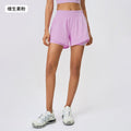 Summer quick-dry breathable women's sports shorts - faux two-piece, anti-exposure, high-waisted training yoga fitness hot pants d25052