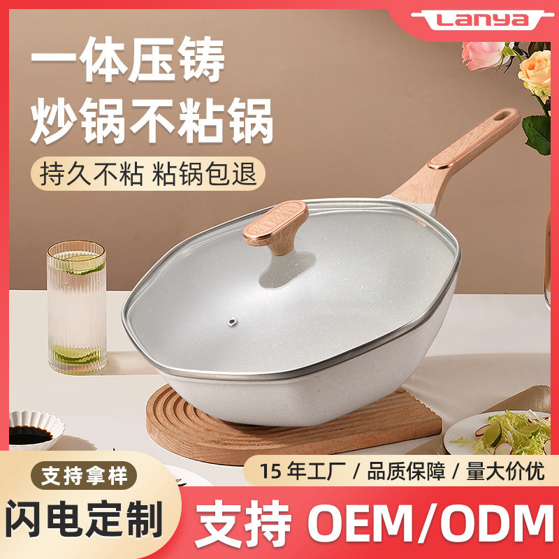 Personalized oem aluminum alloy octagonal cooking pot mafan shi for home pan induction cooker gas stove neutral non-stick pan