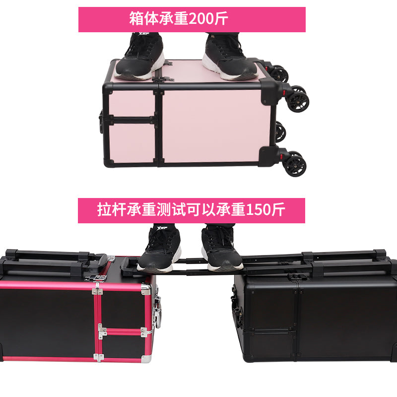 Haosen, cosmetic case, large capacity, trolley case with password lock, special storage toolbox for manicure embroiderers