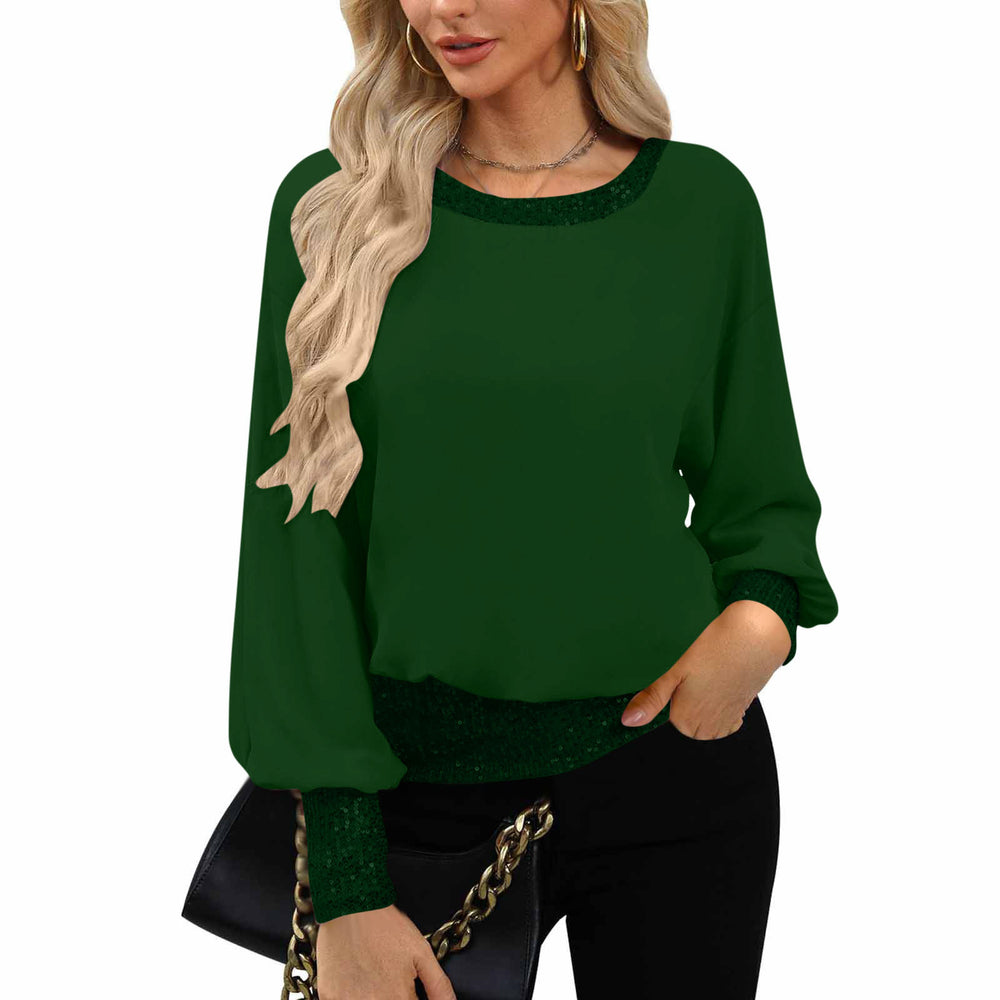 autumn new women's knitted top - cross-border european and american style, solid color, minimalist long-sleeve crew neck t-shirt