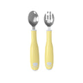 Kids' fork and spoon set - baby feeding training spoons, bendable stainless steel fork and spoon set, supplementary food tools - wholesale supply