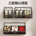 Kitchen onion, ginger and garlic storage basket, punch-free storage rack, wall-mounted oblique mouth thickened storage artifact, multi-functional hanging basket