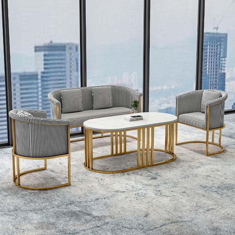 Minimalist sales office negotiation table and chair set, casual round table, hotel/beauty salon booth, business reception sofa
