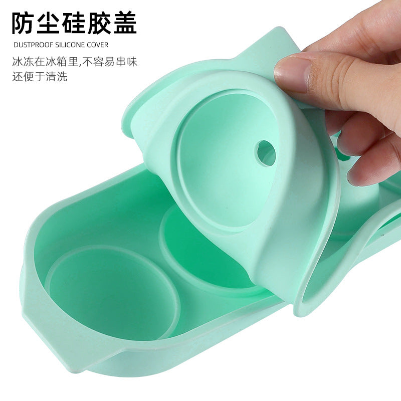 Four-sphere silicone ice cube tray with lid, round ice cube tray, silicone ice mold, round ice making box, creative ice maker