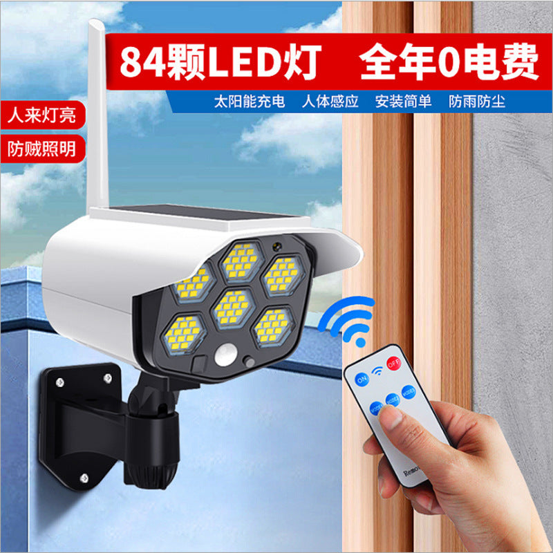 COB solar monitoring light anti-theft outdoor garden light, human body induction simulation camera solar street light
