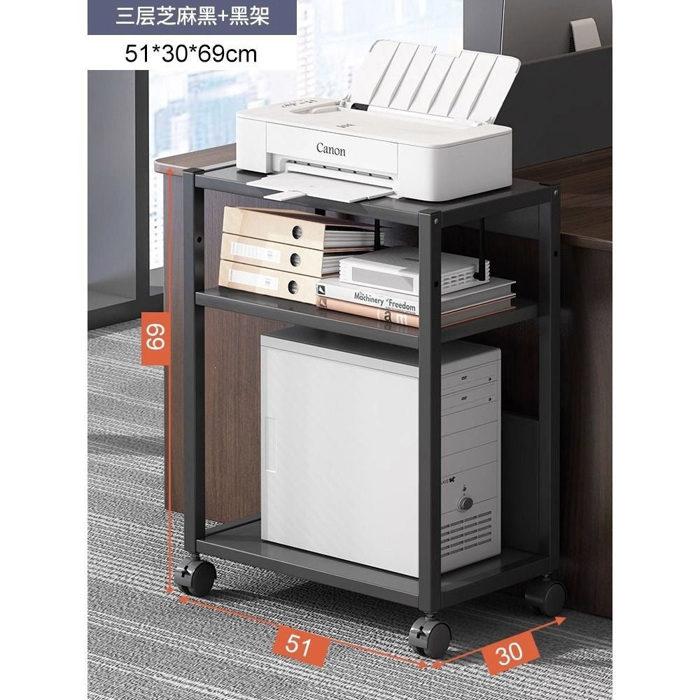 Printer stand shelf floor cabinet storage rack mobile office desk computer host bracket