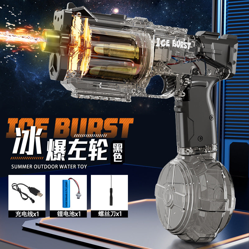 new revolver electric ice blast energy ring fully automatic continuous large capacity cool sound effect lighting water gun