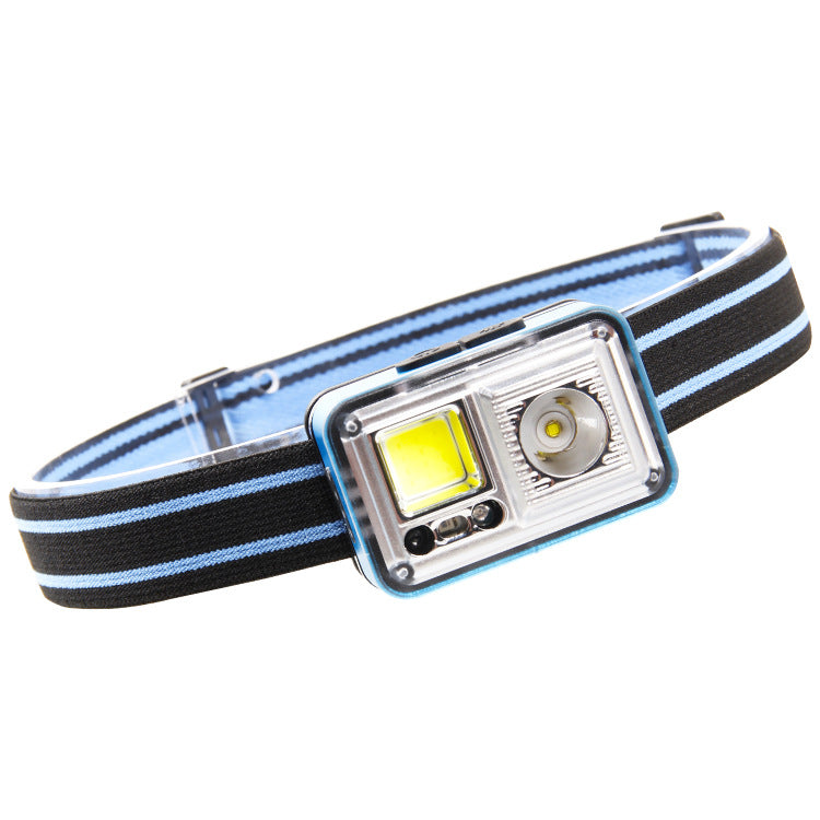 Cross-border new induction strong light USB charging headlight LED outdoor lighting fishing light household electric display headlight