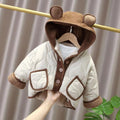 Baby girl fleece-lined cotton jacket - autumn/winter warm top, newborn cardigan, stylish & cute outfit for outdoor wear