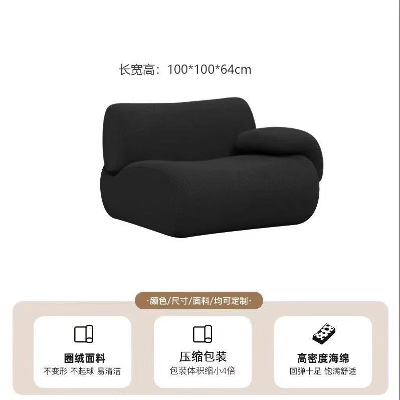 Compression sofa module sofa light luxury normcore style bamboo sofa small apartment straight row sofa bed