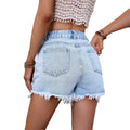 47# in stock - 35865#  cross-border women's fashion ins new style casual high-waisted frayed hem distressed denim shorts