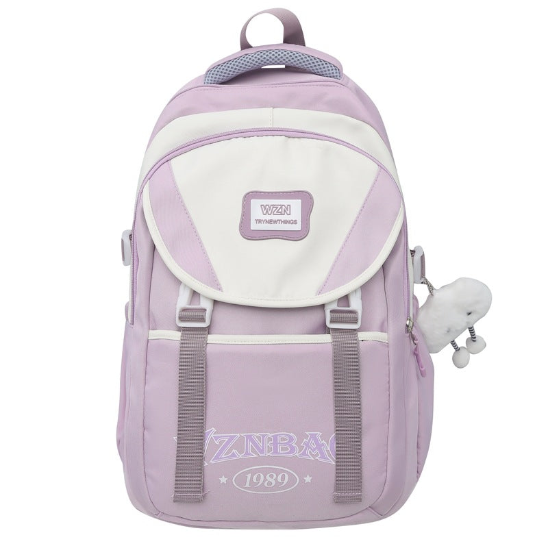 School bag for girls, junior high school students, middle school students, large capacity, versatile burden reduction, fashion trend, high school college students, backpack