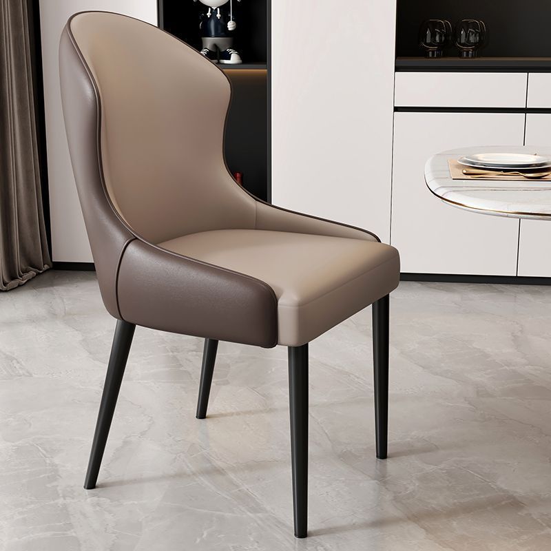 Dining chair - modern minimalist home restaurant chair, comfortable backrest, iron art dining table chair, nordic light luxury hotel chair