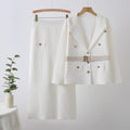 new european and american fashionable and elegant herringbone jacquard knitted export two-piece knit set dress
