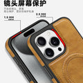 Leather stand foreign trade model compatible with iphone 16 phone case apple 17 pro max crystal shield magnetic protective cover 14