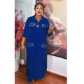 Aliexpress tiktok african women's new arrival shiny silk satin loose plus size dress with free butterfly brooch