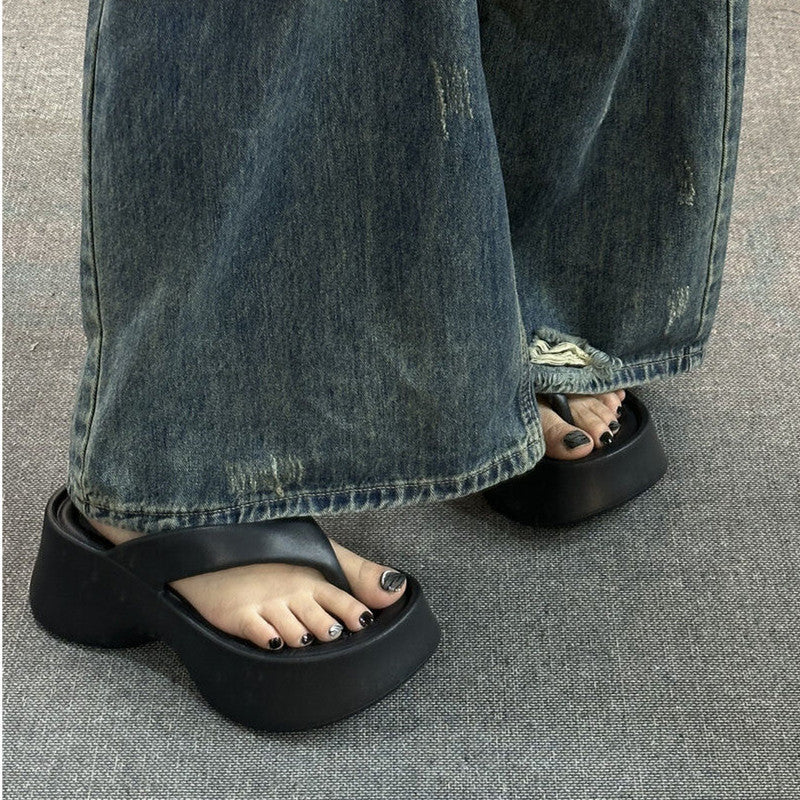 Eva thick-soled flip-flops for women, 2026 new arrival, popular thick-soled height-increasing non-slip fashionable minimalist flip-flops for women