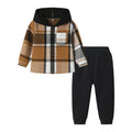 Boys' plaid shirt long sleeve lightweight hooded jacket spring/autumn new oem custom kids' shirt casual cardigan