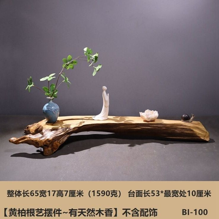 Weathered dead wood ornaments 2 thuja root carving bonsai bottom base tea ceremony tea room tea table dry tea table