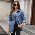 Ebay fashion cross-border foreign trade  independent station new washed raw edge long sleeves lapel flap pocket pants denim outwear