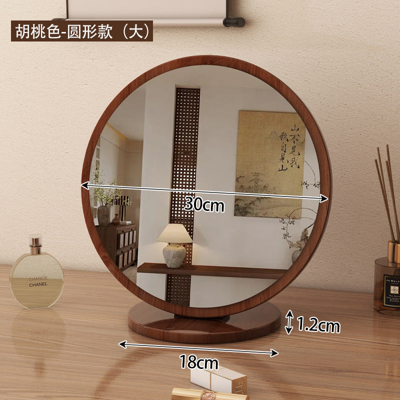 For homesolid wood cosmetic mirror women's bedroom dressing table mirror retro portable foldable large desktop desktop dressing mirror