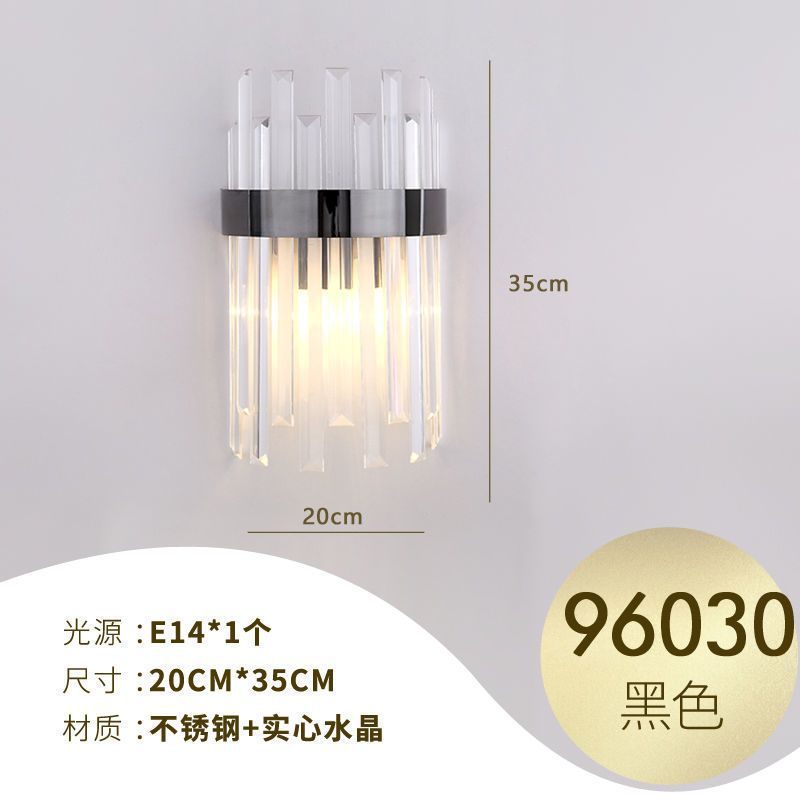 Accessible luxury style crystal wall lamp casual living room tv background wall bedroom bedside corridor aisle staircase wall lamp