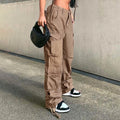 fashion  new arrivalfall and winter women's american street hip-hop style denim workwearpantscasual pants trendy