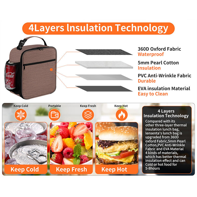 Cross-border hot-selling thickened aluminum foil Oxford cloth men's lunch box reusable lunch bag thermal insulation tote bag