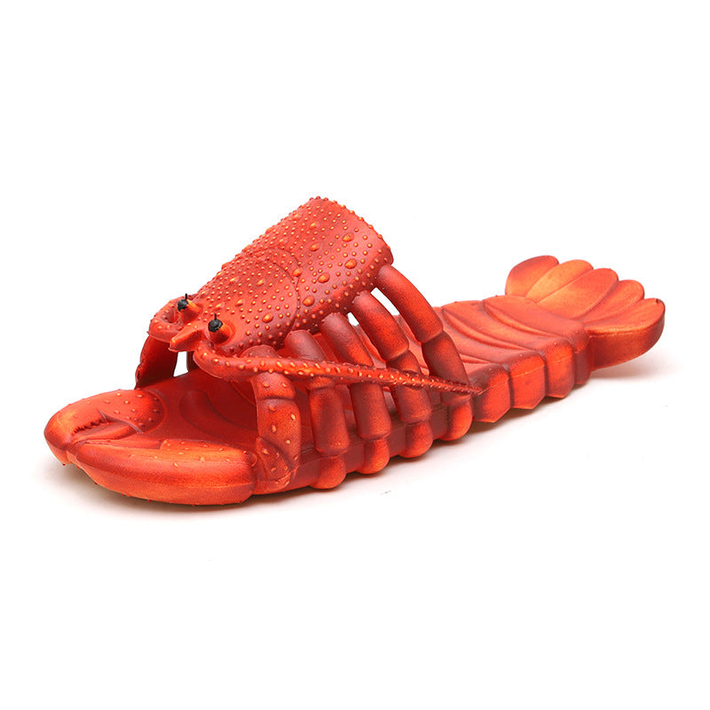 2025 new creative non-slip couple's slippers, parent-child cute lobster slippers, crayfish beach slippers