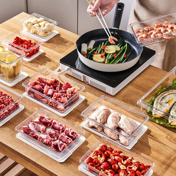 Refrigerator finishing storage box Food grade frozen meat special storage box Microwave oven heating fresh-keeping box sub-packing box