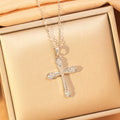 [titanium steel] fashion cross-border hot-selling cross necklace for women, simple, fashionable, high-end, versatile sweater chain jewelry