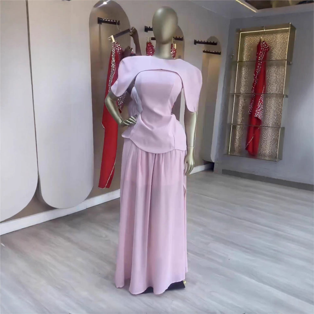 European and american cross-border women's clothing:  summer new arrival - elegant sweet round neck sleeveless maxi dress with shawl two-piece set