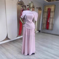 European and american cross-border women's clothing:  summer new arrival - elegant sweet round neck sleeveless maxi dress with shawl two-piece set