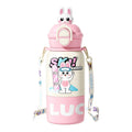 Cute pet-themed kids' insulated water bottle - 316 stainless steel, fresh straw cup with tea infuser lid, perfect for students, boys & girls