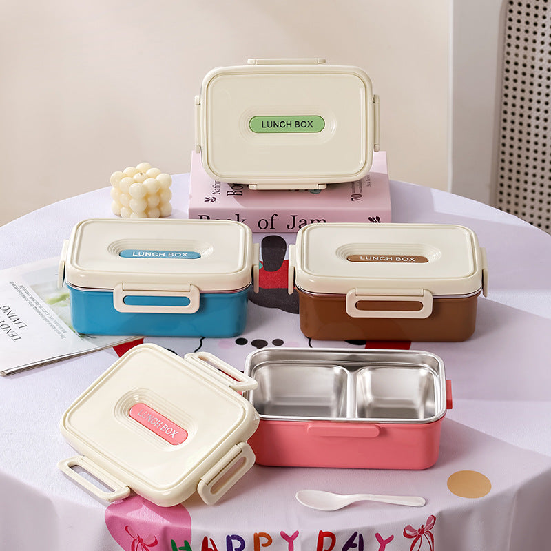 304 stainless steel insulated lunch box - perfect for kids, office workers, and students. features divided compartments and microwave-safe heating