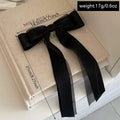 European and american cross-border retro black ribbon bow hair clip - elegant, minimalist, and high-end hair accessory for women