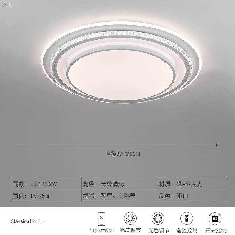 Led ceiling light round living room lamp 80cm minimalist modern elegant home bedroom light 1m large round room lighting fixture