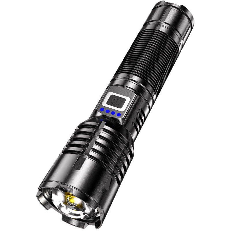 Cross-border new super strong light long-distance telescopic zoom LED flashlight outdoor emergency rechargeable strong light flashlight