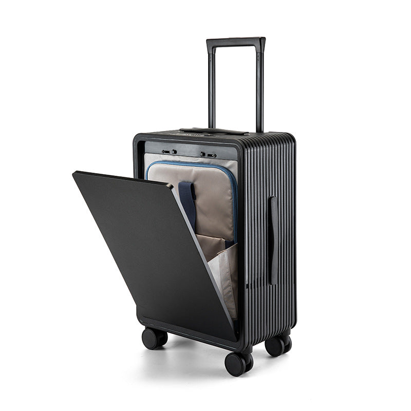 Small business mini lightweight small suitcase travel pc front open cover universal wheel silent 20 inch suitcase