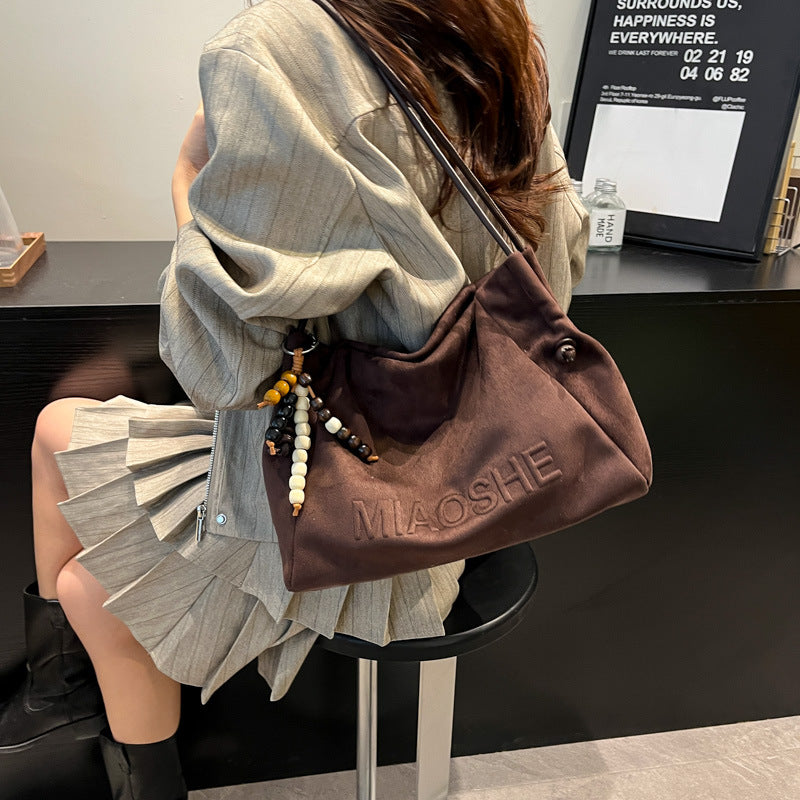 2025 new autumn/winter crossbody bag - commuter plush large capacity shoulder bag - women's casual fashion high-end tote bag