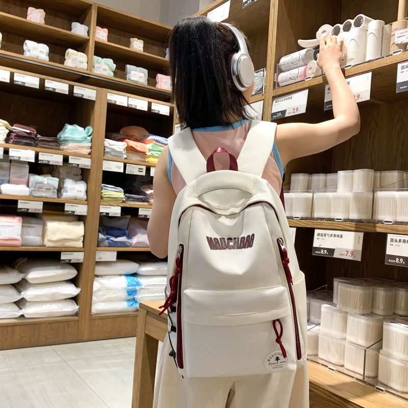 School bag Female college student Japanese Hong Kong style large-capacity backpack Male high school student Middle school student leisure travel backpack